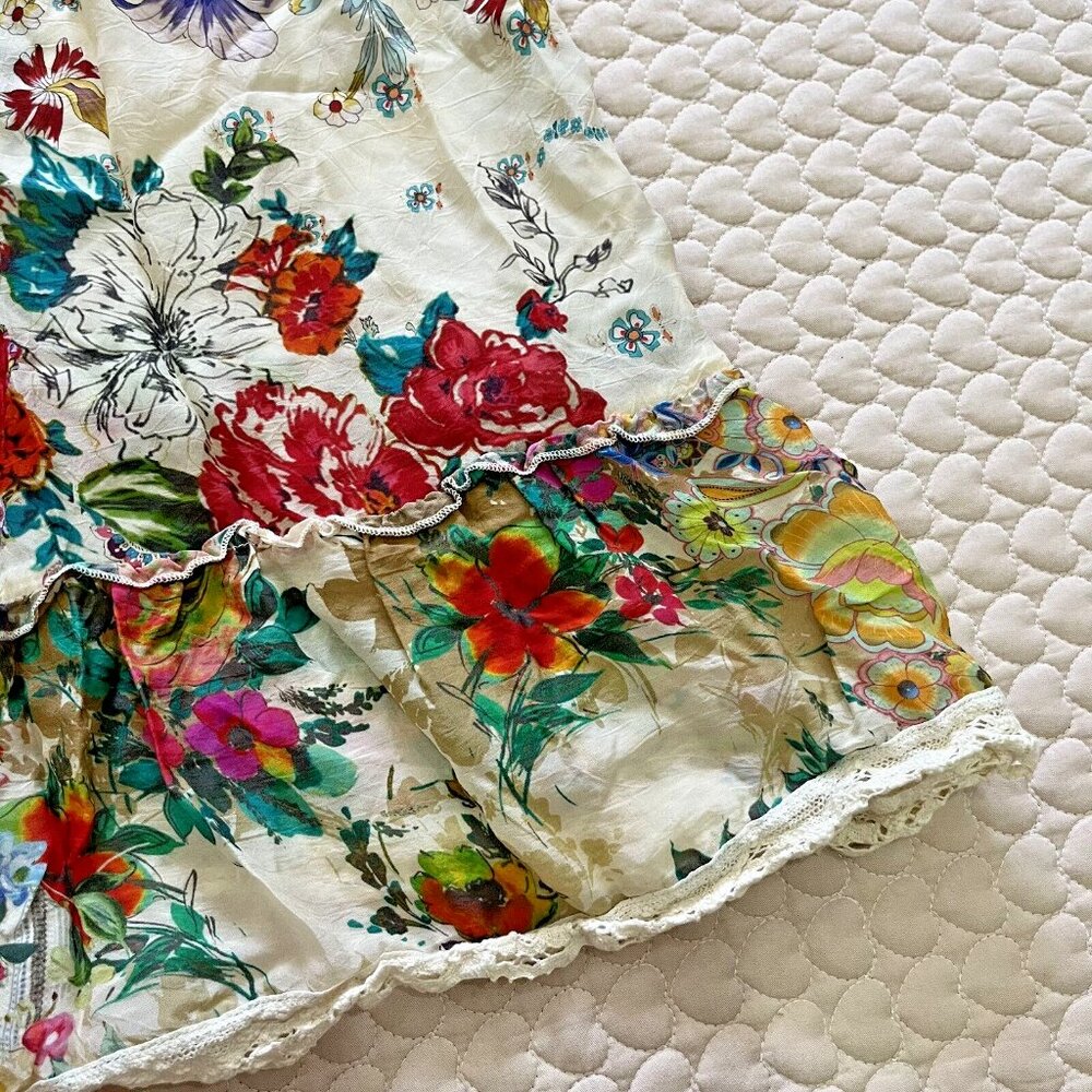 $445 NWOT Johnny Was MILANA Lace Trim FLORAL Maxi Dress Women Size S Long Sleeve - Picture 16 of 16